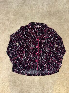 Y2K Victoria’s Secret 2005 Pink & Black Long Sleeve 100% Cotton Pajama Top